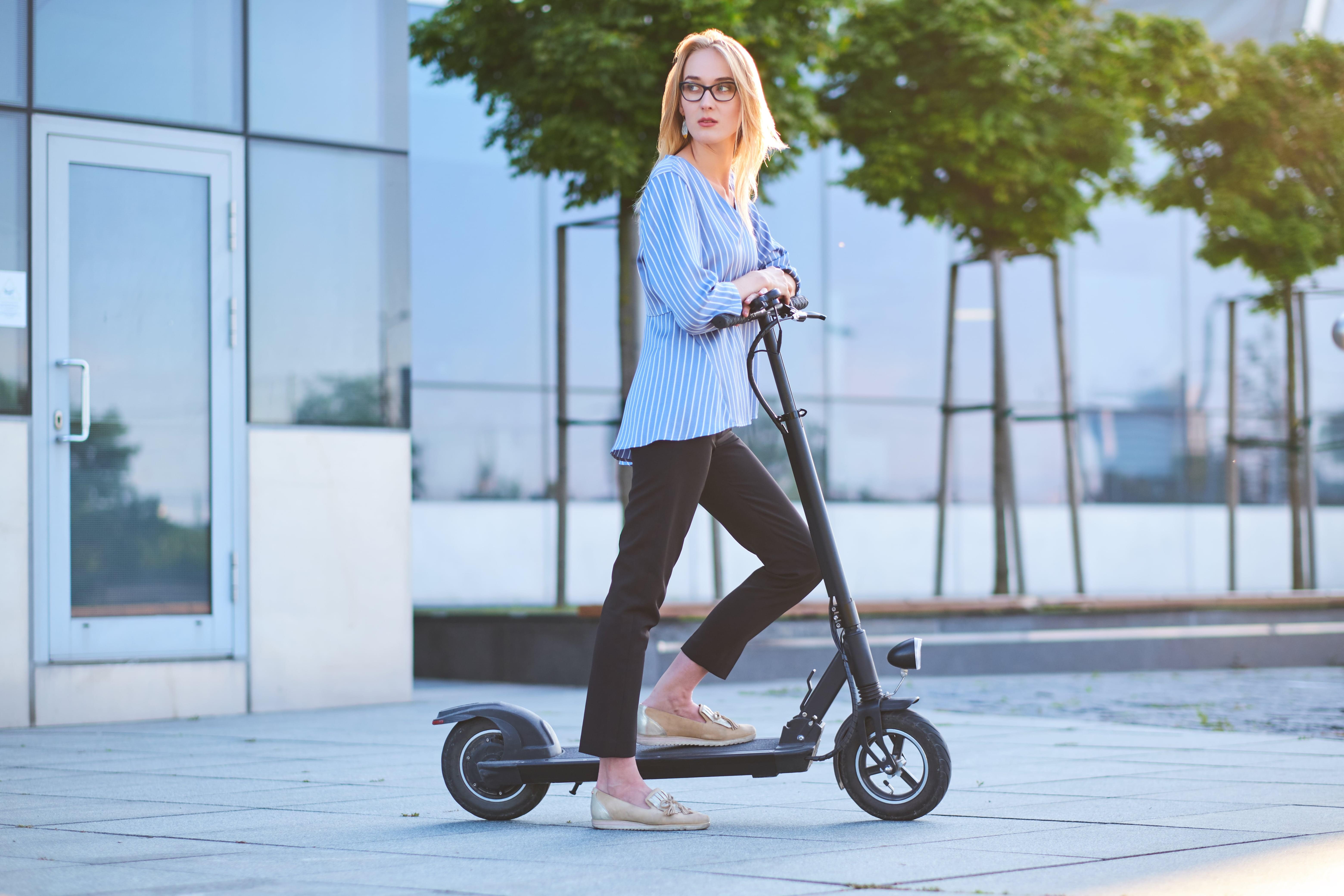 woman with scooter